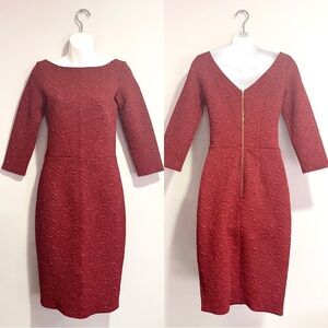 Heroines of London red rose print textured dress